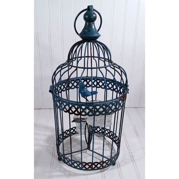 Unbranded Other - Green 16"  Hanging  Bird Cage Candelabra Candle Holder Cottage Shabby Chic Decor